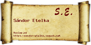 Sándor Etelka névjegykártya