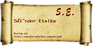 Sándor Etelka névjegykártya