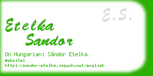 etelka sandor business card