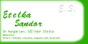 etelka sandor business card